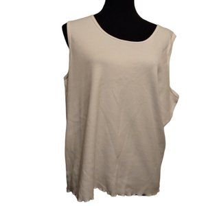 Hot Cotton 100% White Sleeveless Top | XL
